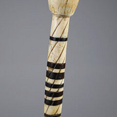 Whaler Made Knob Grip Walking Stick, 19th Century