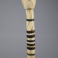 Whaler Made Knob Grip Walking Stick, 19th Century