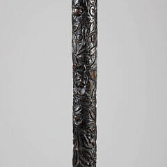 Whaleman Carved L-Grip Cane, 19th Century