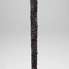 Whaleman Carved L-Grip Cane, 19th Century