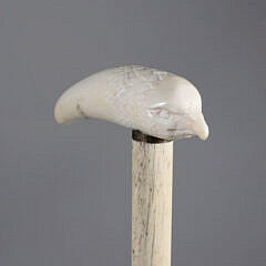 Whaler Made Bird Grip Walking Stick, 19th Century