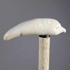 Whaler Made Bird Grip Walking Stick, 19th Century
