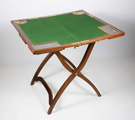Asprey London English Folding Game Table, 19th Century