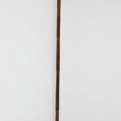 Carved Mountain Lion on Rock Formation Grip Walking Stick, 19th Century