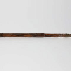 Carved Mountain Lion on Rock Formation Grip Walking Stick, 19th Century