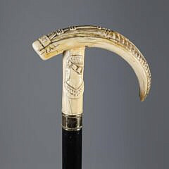 Carved Eiffel Tower, Paris 1889 Grip Cane