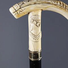 Carved Eiffel Tower, Paris 1889 Grip Cane
