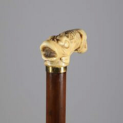 Carved Dolphin Cane, 19th Century