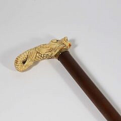 Carved Dolphin Cane, 19th Century