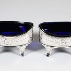Pair of George III Sterling Silver Salt Cellars, Henry Chawener, London, 1790