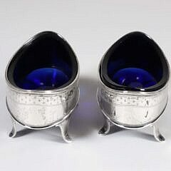 Pair of George III Sterling Silver Salt Cellars, Henry Chawener, London, 1790