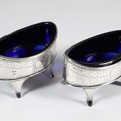 Pair of George III Sterling Silver Salt Cellars, Henry Chawener, London, 1790