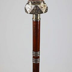Stone Egyptian Scarab and Silver Walking Stick