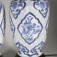 Pair of Blue and White Chinese Porcelain Lamps, 20th Century