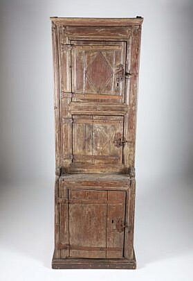 Colonial Carved Two-Door Cupboard, 18th Century