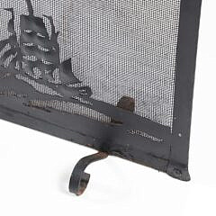 Folk Art Wrought Iron Whale Hunt Fireplace Screen