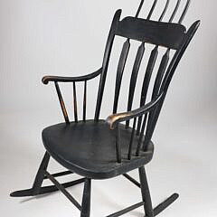 American Black Painted Comb Back Windsor Rocker