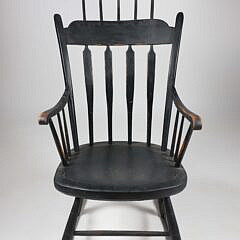 American Black Painted Comb Back Windsor Rocker, 19th Century