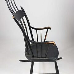 American Black Painted Comb Back Windsor Rocker, 19th Century