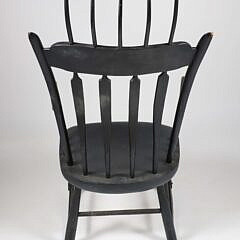 American Black Painted Comb Back Windsor Rocker, 19th Century