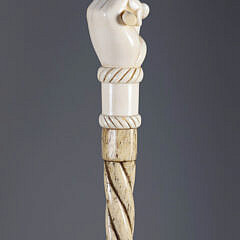Whaler Made Clenched Fist Grip Holding a Rod Walking Stick, 19th Century