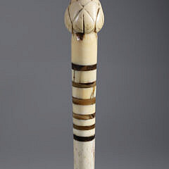 Whaler Made Artichoke Grip Walking Stick, 19th Century