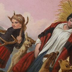 American Oval Oil on Canvas “Fruit of the Lands”, 19th Century