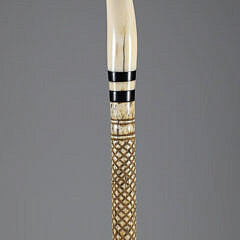 Whaler Made Curved Grip Walking Stick, 19th Century