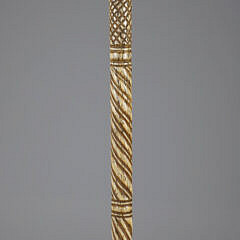 Whaler Made Curved Grip Walking Stick, 19th Century