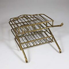 Vintage Brass Magazine Stand