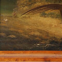 English Oil Canvas “The Hunter, The Fox, and The Pheasant”, 19th Century