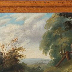 English Oil Canvas “The Hunter, The Fox, and The Pheasant”, 19th Century
