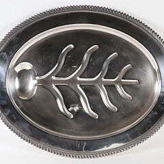 Gumps, San Francisco Silver Plated Well and Tree Platter with Sterling Inlay