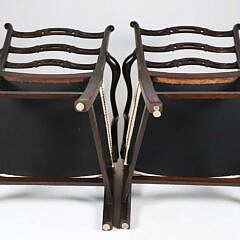 Pair of English Chippendale Style Ladder-Back Mahogany Armchairs