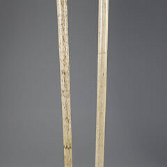 Two Whaler Made Knob Grip Walking Sticks, 19th Century