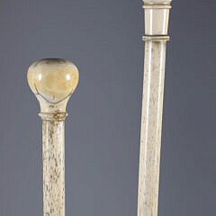 Two Whaler Made Knob Grip Walking Sticks, 19th Century