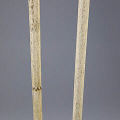 Two Whaler Made Knob Grip Walking Sticks, 19th Century