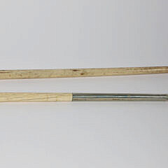 Two Whaler Made Knob Grip Walking Sticks, 19th Century