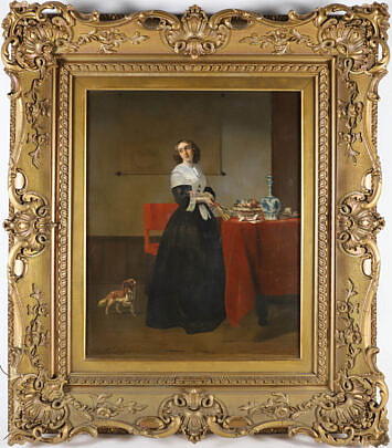 Johann Cornelius Mertz Oil on Mahogany Panel "When will He Return"