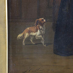 Johann Cornelius Mertz Oil on Mahogany Panel “When Will He Return”
