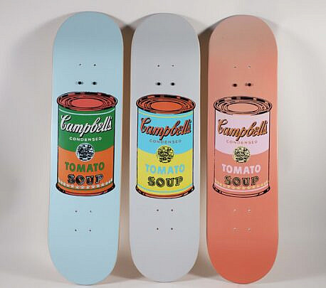 Set of Three Andy Warhol Campbell Soup Skate Boards