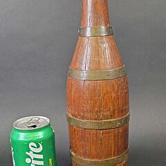 Antique English Oak Brass Bound Bottle