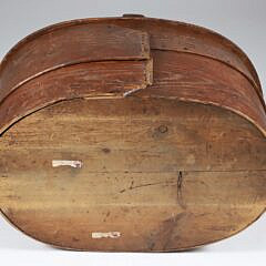 Antique Oval European Storage Box with Decorative Carving