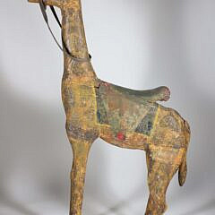 Continental Carved and Polychrome Folk Art Giraffe, 19th Century