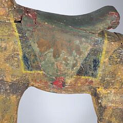 Continental Folk Art Carved and Polychrome Wood Giraffe, 19th Century