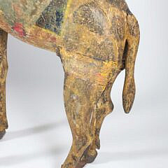 Continental Folk Art Carved and Polychrome Wood Giraffe, 19th Century