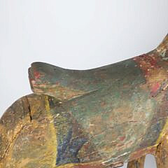 Continental Folk Art Carved and Polychrome Wood Giraffe, 19th Century