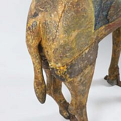 Continental Folk Art Carved and Polychrome Wood Giraffe, 19th Century