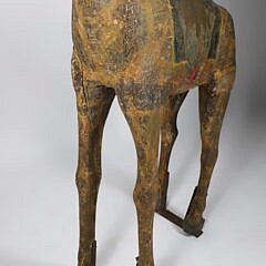 Continental Folk Art Carved and Polychrome Wood Giraffe, 19th Century