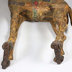 Continental Folk Art Carved and Polychrome Wood Giraffe, 19th Century